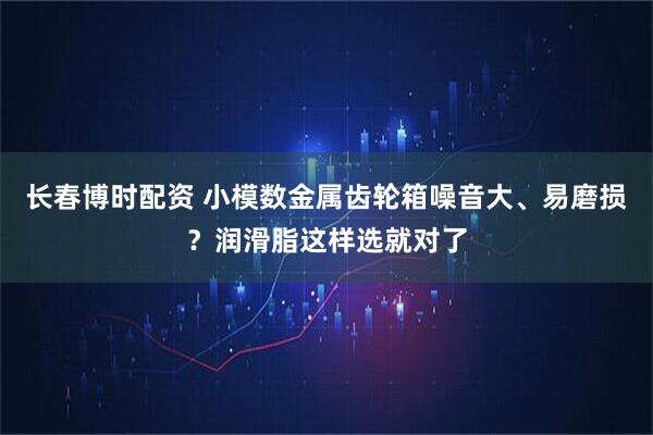 长春博时配资 小模数金属齿轮箱噪音大、易磨损？润滑脂这样选就对了