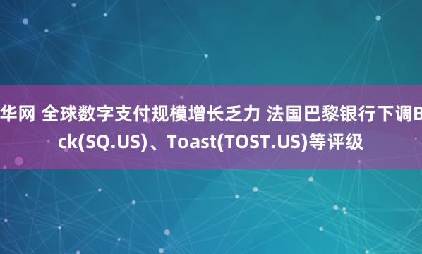 量华网 全球数字支付规模增长乏力 法国巴黎银行下调Block(SQ.US)、Toast(TOST.US)等评级