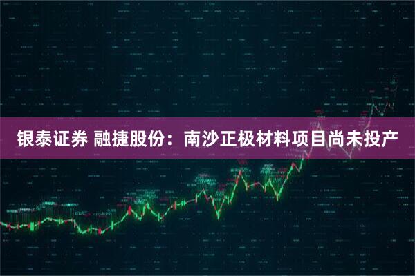 银泰证券 融捷股份：南沙正极材料项目尚未投产